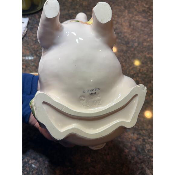 Vintage Fitz & Floyd Omnibus Teapot Sleepy Eyed Pig 1994 Hand-painted - Picture 12 of 16